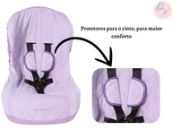 Capa Protetora 2 Peças Algodão para Cadeirinha de Bebê - Conforto Lilás - imagem 3