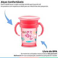 Lillo Copo Treinamento 360º com Alça 207ml - Rosa | Transição Segura e Divertida para Bebês - imagem 4