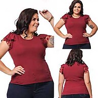 Blusa Plus Size Tule Babado: Elegância Sem Limites ✨ - imagem 1
