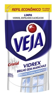 Limpa Vidros Veja Vidrex Cristal Refil 400ml - Brilho Cristalino para Todos os Vidros - imagem 1