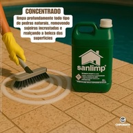 Sanlimp Limpa Piso Concentrado 5L Limpeza Profunda de Pedras, Cerâmicas e Vasos Sanitários, Removedor de Cimento e Rejunte Pós-Obra - imagem 4