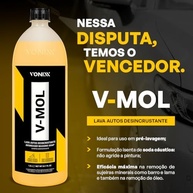 Kit Limpeza Automotiva V-Mol: Shampoo Desengraxante 1,5L + Aditivo Limpa Para-Brisa Naska - imagem 3