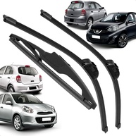 Kit 3 Palhetas Limpador Para-brisa Silicone Nissan March 2011-2019 - Visão Clara e Segura - imagem 1