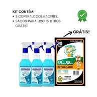 Kit 3 Coperalcool Bacfree Oceano + 20 Sacos Lixo 15L - Limpador Multissuperfícies com Fragrância Brisa Marinha - imagem 3