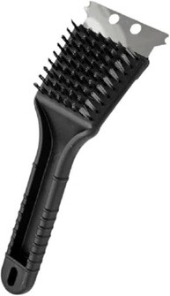 Escova para Limpar Grelha de Churrasqueira 2 em 1 com Espátula - Cerdas de Aço Inoxidável para Limpeza Profunda - imagem 2