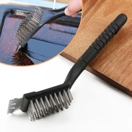 Escova para Limpar Grelha de Churrasqueira 2 em 1 com Espátula - Cerdas de Aço Inoxidável para Limpeza Profunda - imagem 5