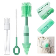 Kit de Limpeza de Garrafa de Viagem 6 em 1 - Escova Silicone Segura e Portátil - imagem 1