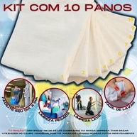 Pano de Chão Branco Grande Grosso 45x65 - Kit com 10 Unidades para Limpeza Pesada - imagem 5