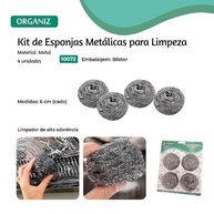 Kehome - Kit com 24 Esponjas de Aço Metálica para Limpeza Pesada e Brilho Duradouro - imagem 4