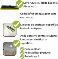 Rodo Abrasivo Refil com Esponja 26 cm - Limpeza Profunda de Pisos e Azulejos - imagem 4
