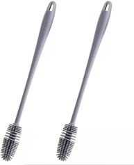 Kit 2 Escovas de Silicone para Limpeza Profunda - Cabo Longo Anatômico para Garrafas, Copos e Mamadeiras - imagem 1