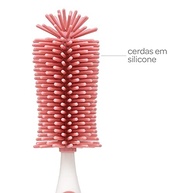 Escova de Limpeza para Mamadeira Buba com Silicone Macio Rosa - Ideal para Higiene Segura e Eficiente - imagem 4