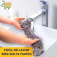 Espanador de Microfibra Lavável e Extensível com Cabo de Inox - Limpeza Sem Esforço e Sustentável - imagem 3