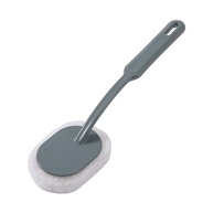 Escova de Limpeza com Cabeça de Esponja e Cabo Longo - Ideal para Banheiro, Banheira e Cantos Difíceis (Cinza/Verde) - imagem 1