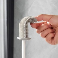 Kit Escovas de Limpeza Sanitária com Suporte Auto-Adesivo 2 em 1 – Praticidade e Higiene no Banheiro - imagem 4