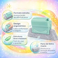 Escova de Limpeza Multiuso com Cerdas Firmes - Ideal para Janelas, Trilhos e Cantos Difíceis | Design Ergonômico e Lavável (Verde) - imagem 5