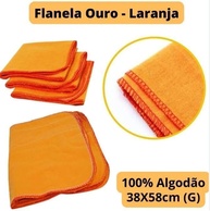Kit com 12 Flanelas Grandes Laranja 38x58cm - Limpeza e Polimento Profissional - imagem 4