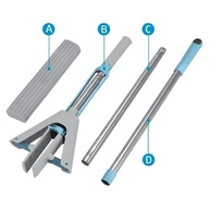 Rodo Mop Fácil Cabo Extensor Aço Inox Celeste - Limpeza Eficiente com Espuma de Alta Absorção - imagem 3