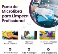 Kit 6 Panos de Microfibra Premium 28x28cm - Multiuso e Reutilizável para Limpeza Profunda - imagem 5