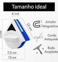 Limpador Magnético para Vidros com Duas Faces - Limpeza Simultânea e Segura para Janelas, Box e Espelhos - imagem 4
