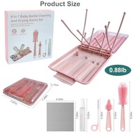 Kit Limpeza Mamadeira 7 em 1 com Escovas Silicone - Completo e Portátil - imagem 3