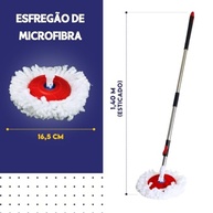 Cabo Mop Giratório 140 cm com Esfregão de Microfibra - Limpeza Prática e Eficiente - imagem 4