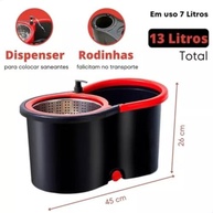 Mop Giratório Pró com Balde Duplo 13L Inox - Limpeza Prática e Eficaz para Sua Casa - imagem 3