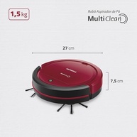Robô Aspirador Mondial MultiClean RB-09 - 30W, Bivolt, Vermelho/Preto | Limpeza Inteligente com Função Mop - imagem 3