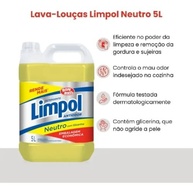 Detergente Líquido Limpol Neutro 5L - Limpeza Poderosa e Mãos Protegidas - imagem 3