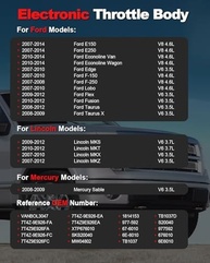 Corpo do Acelerador Completo Ford F150/F250/Econoline/Edge/Flex/Taurus X | Lincoln MKT/MKS/MKX/MKZ | Mercury Sable V6 3.5L 3.7L V8 4.6L c/ Sensor TPS/IAC - imagem 3