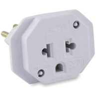 Adaptador Tomada Universal 2P+T 10A Bivolt Branco Force Line: Conecte Tudo! - imagem 1