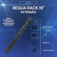 Extensão Régua Rack 19" MVolts: 12 Tomadas, 1m, Filtro de Linha e Proteção para TI - imagem 4