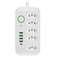 Régua de Tomada com Filtro de Linha B-Max: 5 Tomadas + 4 USB + 1 USB-C (2m, Bivolt, Branco) - imagem 4