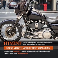 Kit Linha Freio Frontal Inferior Harley Touring ABS 2008-2013 - Aço Inox Prata - imagem 3