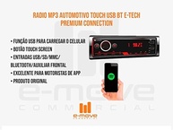 Rádio MP3 E-Tech Imports Linha Premium 1 Din: Som e Conectividade Total - imagem 3