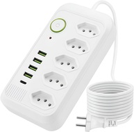 Filtro de Linha com 5 Tomadas USB e Tipo-C: Proteção Inteligente para Seus Eletrônicos - imagem 1