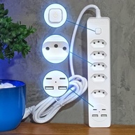 Filtro de Linha Premium 5 Tomadas + USB/Tipo-C Bivolt 2m: Proteção e Conectividade Total! - imagem 3