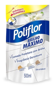 Cera Líquida Poliflor Brilho Máximo Incolor 500mL - Brilho Intenso Sem Enceradeira - imagem 1
