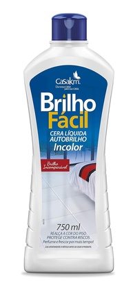 Casa Km Cera Líquida Brilho Fácil Incolor 750ml - Pisos com Brilho Espelhado e Proteção Duradoura - imagem 1