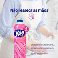 Ypê Lava Louças Líquido Clear Care 500ml - Rosa - Fórmula Dermatologicamente Testada com Maior Rendimento - imagem 3