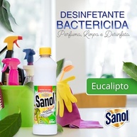 Desinfetante Líquido Sanol Eucalipito 500ml - Potente Desinfecção com Fragrância Refrescante - imagem 3