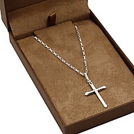 Corrente Prata 925 Cartier 70cm + Crucifixo Liso - imagem 2