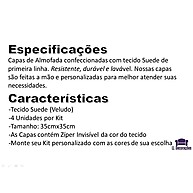 Kit com 4 Capas de Almofadas 35x35 cm em Suede Liso - imagem 1