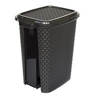 Lixeira Rattan Preta com Pedal 7 Litros - Design Elegante e Funcionalidade Prática - imagem 5