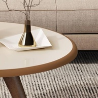 Mesa de Centro Redonda Tripé Lívia - Design Retro para Ambientes Modernos - imagem 4
