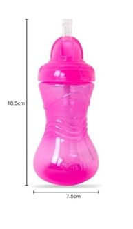 Copo Com Canudo Flip-It 300ml Nuby Rosa/Verde - Seguro, Antivazamento e Livre de BPA - imagem 3