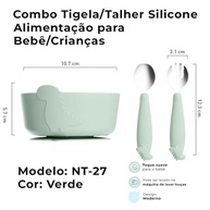 Combo Tigela e Talher Silicone HOMELIFE NT-27 - Seguro, Livre de BPA, Ideal para Bebês e Crianças - imagem 3