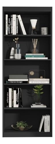 Estante Livreiro 5 Nichos Preto - Organizador Moderno para Casa e Escritório | Design Versátil e Espaçoso - imagem 5