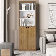 Organizador Livreiro Moderno com 5 Prateleiras e 2 Portas - Design Clean para Sala e Escritório - imagem 3