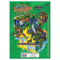 Livro de Colorir Tartarugas Ninja: 28 Folhas A4 Anti-Estresse - imagem 1